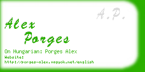 alex porges business card